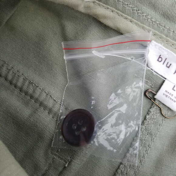 Blu Pepper Shorts Womens Large Green High Rise Mom Belted Cuffed Hem - Picture 10 of 14